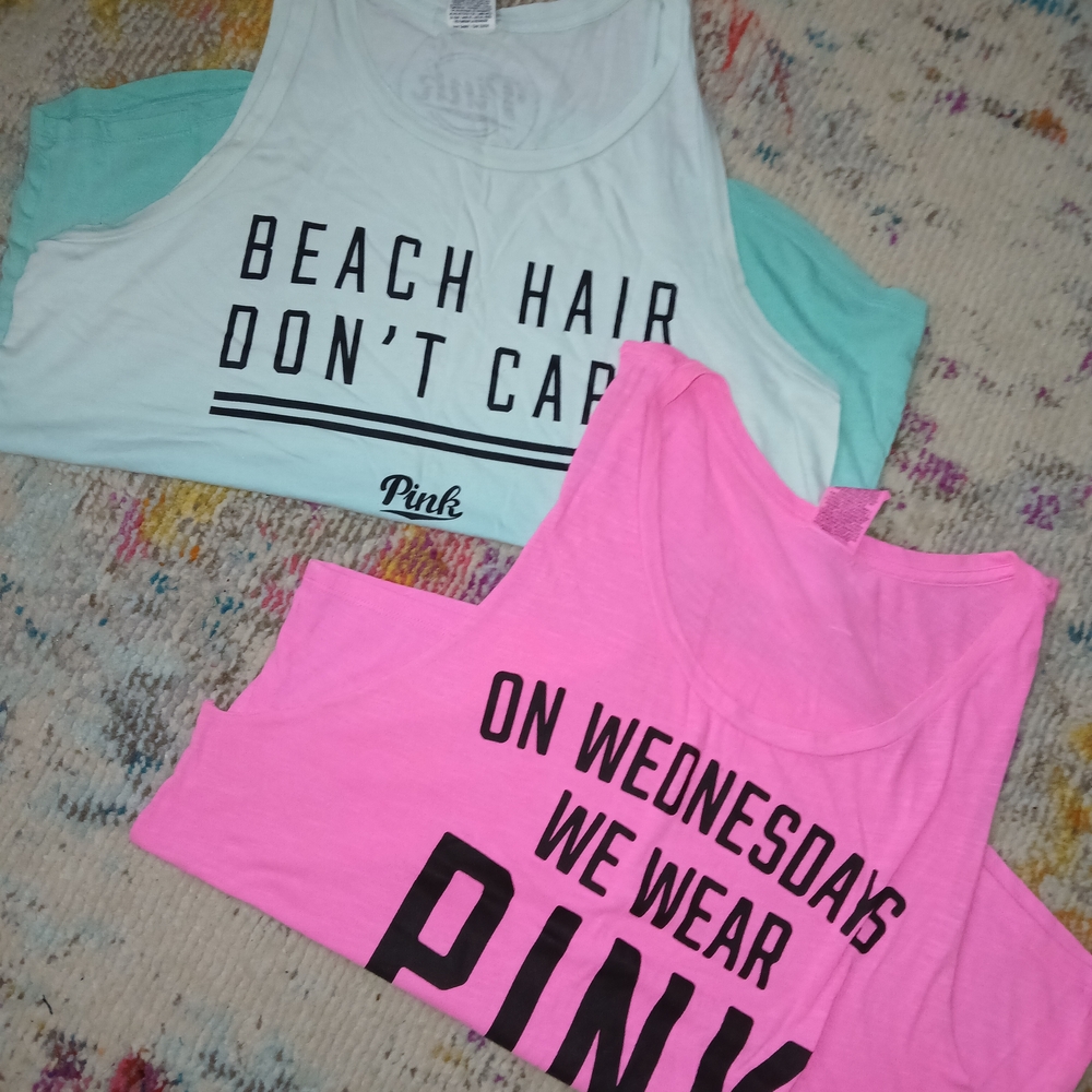 Pink Graphic Tank Tops